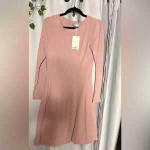 Elegant Long Sleeve Pink Dress